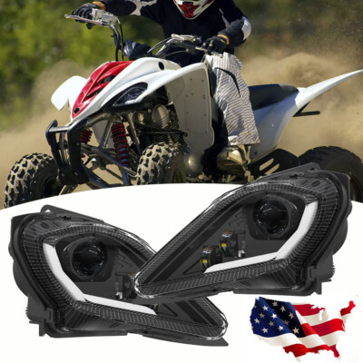 LED Headlight Set For Yamaha Raptor 700 700R /250/350 YFZ450 Wolverine 2004-2024
