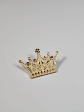 Crown Lapel Pin Cream Color Purple  Pink Large Size