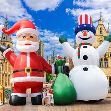 20/26/33/40FT Giant Christmas Inflatable Santa Claus Snowman Outdoor Decoration