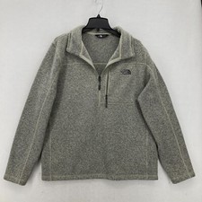 The North Face Men's Gordon Lyons 1/4 Zip Fleece Jacket XL Gray Mock Neck Camp
