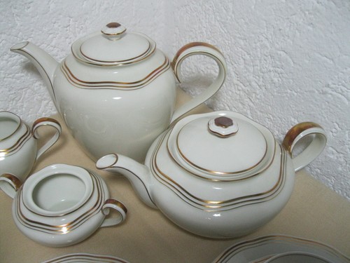 Rares altes Kaffeeservice Teeservice Plankenhammer Floss 3-fach Goldrand 6 Pers. - Bild 2 von 2