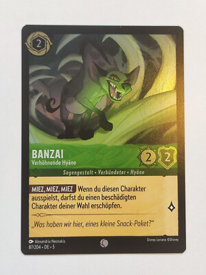 Disney Lorcana Karte Banzai - Verhöhnende Hyäne 87/204 Foil Deutsch Common 5SSK