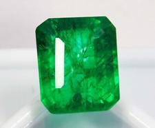 Natural Colombian Green Emerald 15.15 Ct Emerald Cut Loose Gemstone CERTIFIED