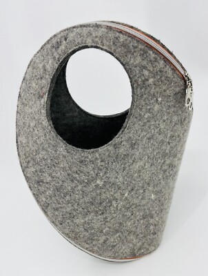 Josh Jakus UM Bag Grey Wool Felt Sculptural Designer Purse Handbag
