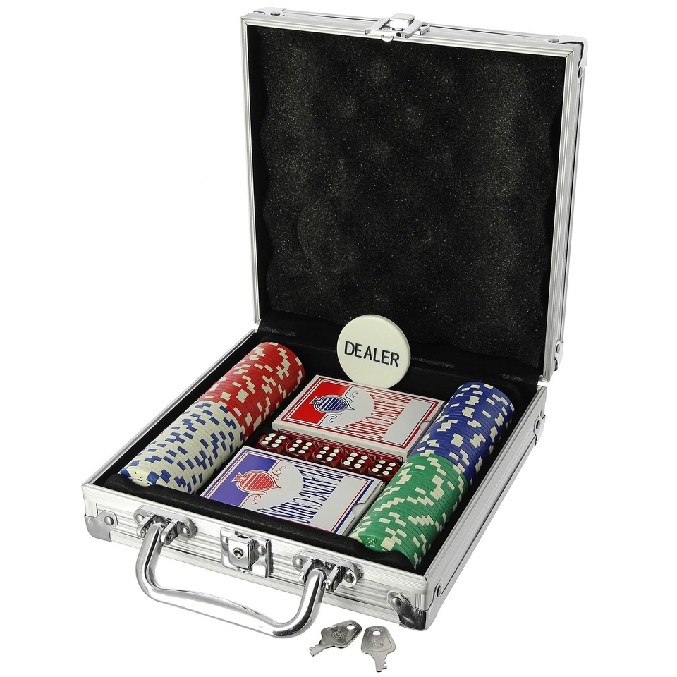 Casino Poker Full Set Chips Professional Texas Hold'em Blackjack & Table Mat - Image 2 of 4