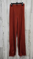 UNIQUE VINTAGE Rust High Waist Flare Leg Retro 60's Back Zip Pants Size MEDIUM