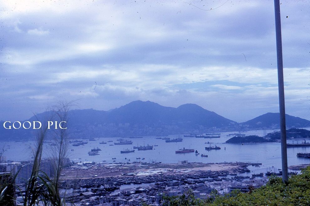 J90- b Vintage 35mm Slide Photo- Hong Kong - Fishing Fleet