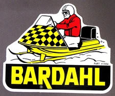 circa 1971 BARDAHL OIL SNOWMOBILE diecut peel-off sticker MINT 2b
