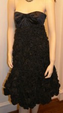 NWT PRADA WOMENS $14,345 BLACK SILK EVENING DUCHESS DRESS GOWN SZ US 6-8 EU 42 