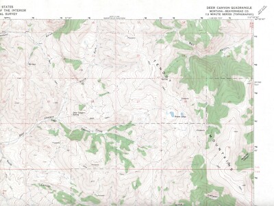 Deer Canyon Quadrangle Montana 1965 USGS Topo Map 7.5 Minute Topographic