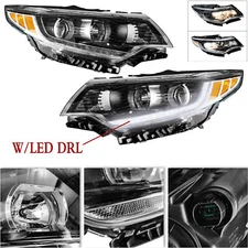 2PCS For 2016 2017 2018 Kia Optima LED DRL Headlights Headlamp w/Bulb LH&RH Pair