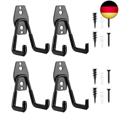 HAOCHEN 4 Stück Gerätehaken, Garage Doppelhaken, Schwerlast Wandhaken, W