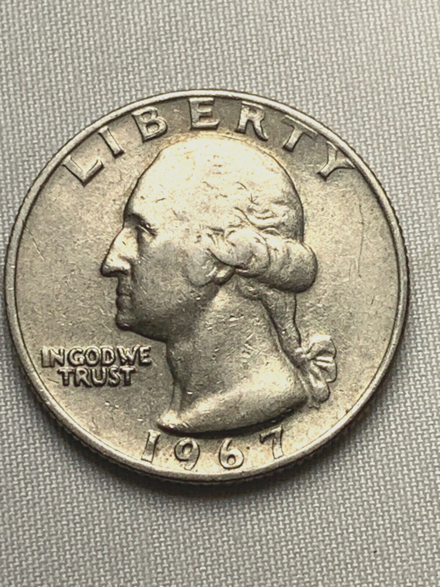 1967 Washington Quarter- No Mint Mark Letters and Date on Rim Mint