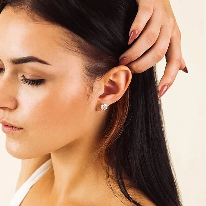 Серьги-гвоздики UHIBROS 6 пар нержавеющая сталь набор гипоаллергенный кубический цирконий... - Изображение 3 из 4