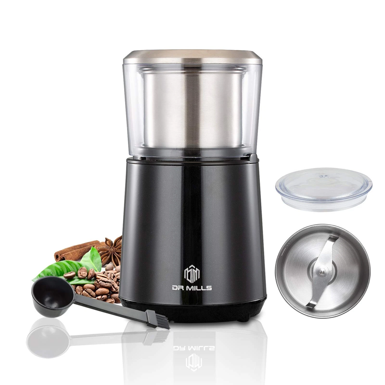 DR MILLS DM-7451 Electric Coffee Grinder, Dried Spice, nut, herb Black
