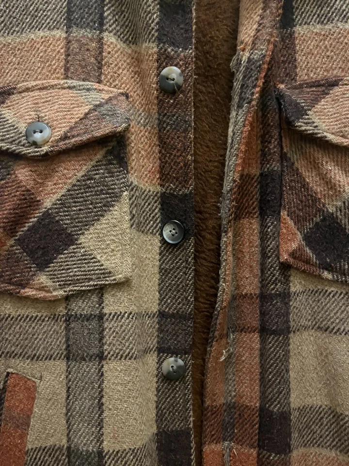 Chaqueta a Cuadros Forrada de Lana Vellón Años 70 JC Penney De Colección Foto 4 de 4