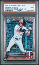 2025 BOWMAN MEGA BOX CHROME PROSPECTS #1 WALKER JENKINS 1/1 PSA 9