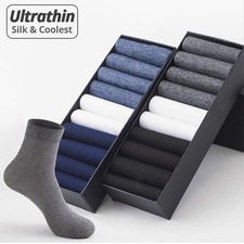 10Pairs Men's Socks Mercerized Socks Middle Tube Socks Breathable Sport Socks