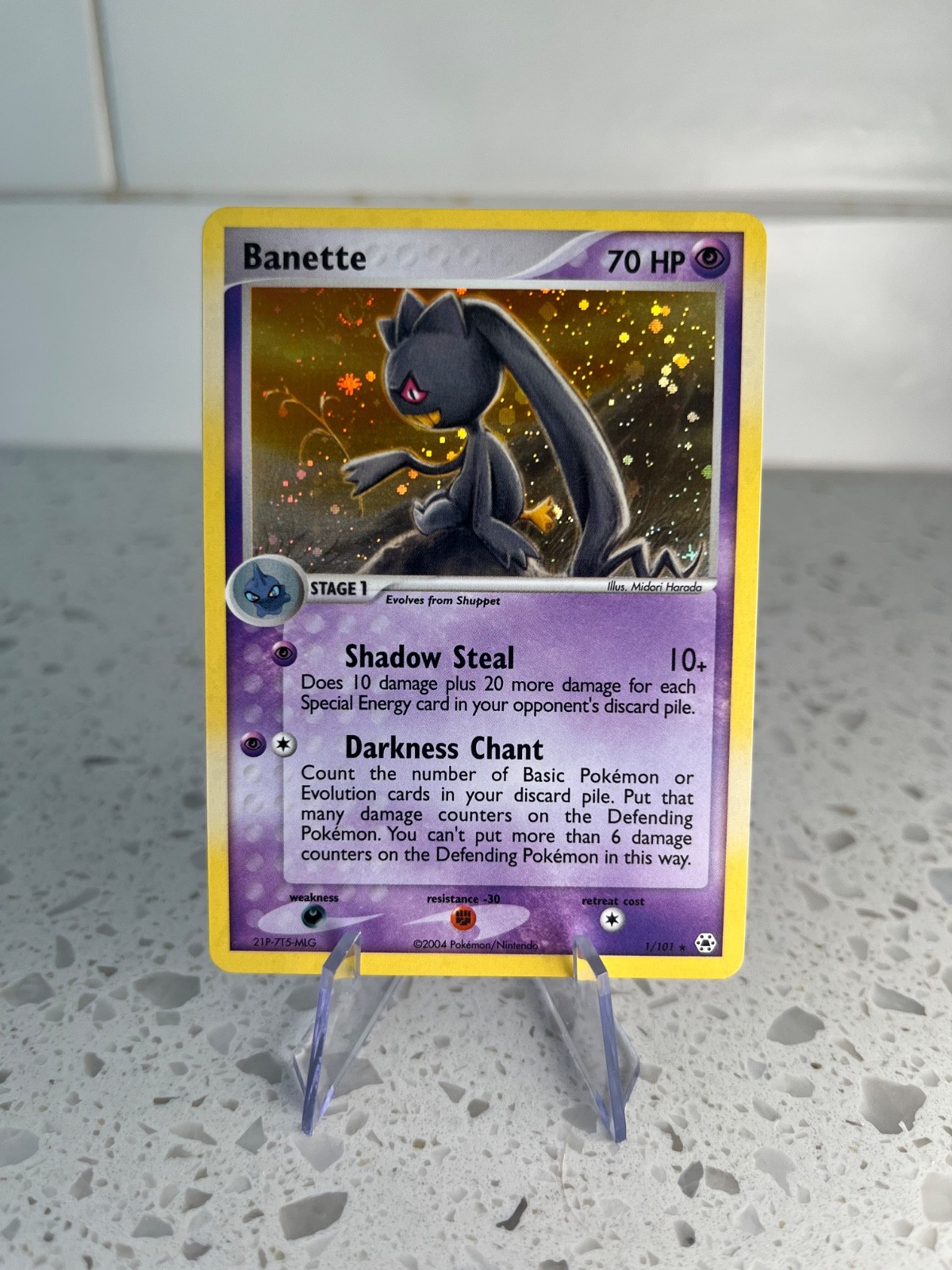 Banette 1/101 Holo EX Hidden Legends 2004 Pokemon Card NM