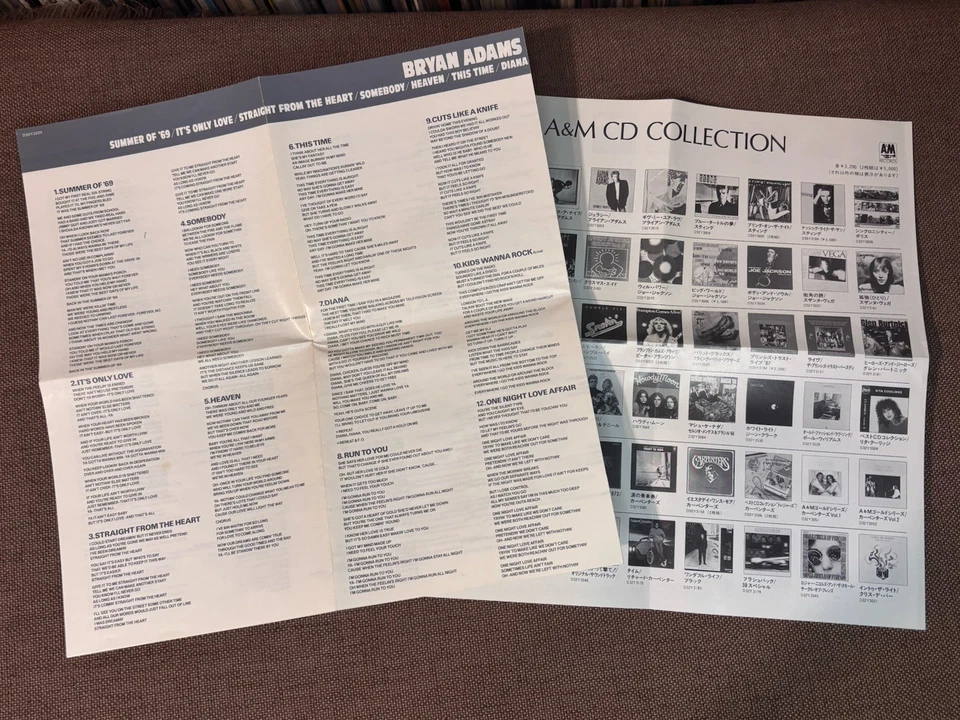 BRYAN ADAMS Hits On Fire JAPAN-ONLY 24k GOLD CD D50Y3205 w/ JAPANESE INSERT - Image 4 of 4