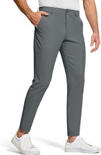Men's Golf Dress Pants Stretch Skinny Tapered Lightweight Trousers with Pockets