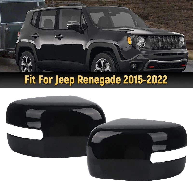 Крыло боковое зеркало заднего вида крышка глянцевая черная подходит для Jeep Renegade 2015-2022 - Изображение 2 из 4