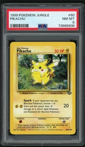 POKEMON PIKACHU 1999 JUNGLE #60 PSA 8