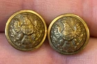 Lot of 2 Civil War Era GS5 U.S. Staff Officer Coat Cuff Buttons - 5/8"