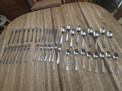 WMF Cromargan Line Stainless Steel Germany Flatware 45 Pc Set Fork, Spoon, Knife