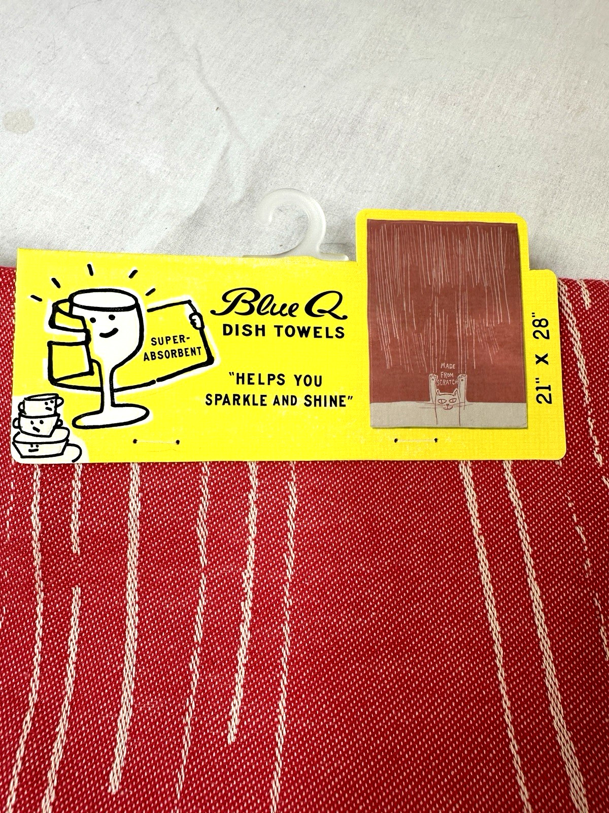 Blue Q MADE FROM SCRATCH Dish Towel Cat 21” x 28" New w Tags Free Ship