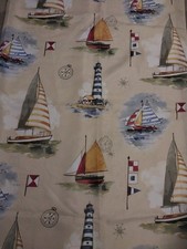 Lighthouse Sailboat Nautical Ocean Sea Standard Shower Curtain