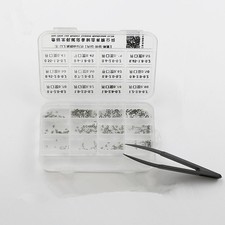 360Pcs 0.2mm Thick Assorted Watch Circlip E-Clips Snap Ring Latch Pusher+Tweezer