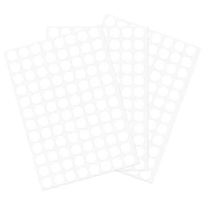 3 Sheet/288Pcs 15mm Dia PVC Self Adhesive Screw Hole Cover Stickers,White