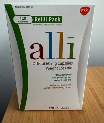 Alli Orlistat Diet Pills Refill Pack - 120 Capsules - Exp 10/2027