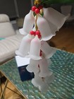 VTG 1950s 60s FROSTED 18 BELL CLUSTER WITH LEAVES & HOLLY BERRIES 8" TALL IN BOX — photo 7