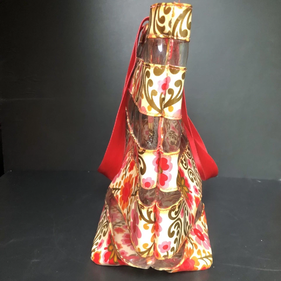 Bolso de Mano Vera Bradley FOLKLORIC Plástico Rosa Rojo Transparente Rayas Bolso de Playa Foto 4 de 4