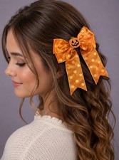 Halloween Hair Bow Dot 4.5 Inches