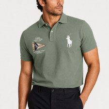 Polo Ralph Lauren Mens Polo Shirt Size XL Sage Green Custom Fit Yacht Club