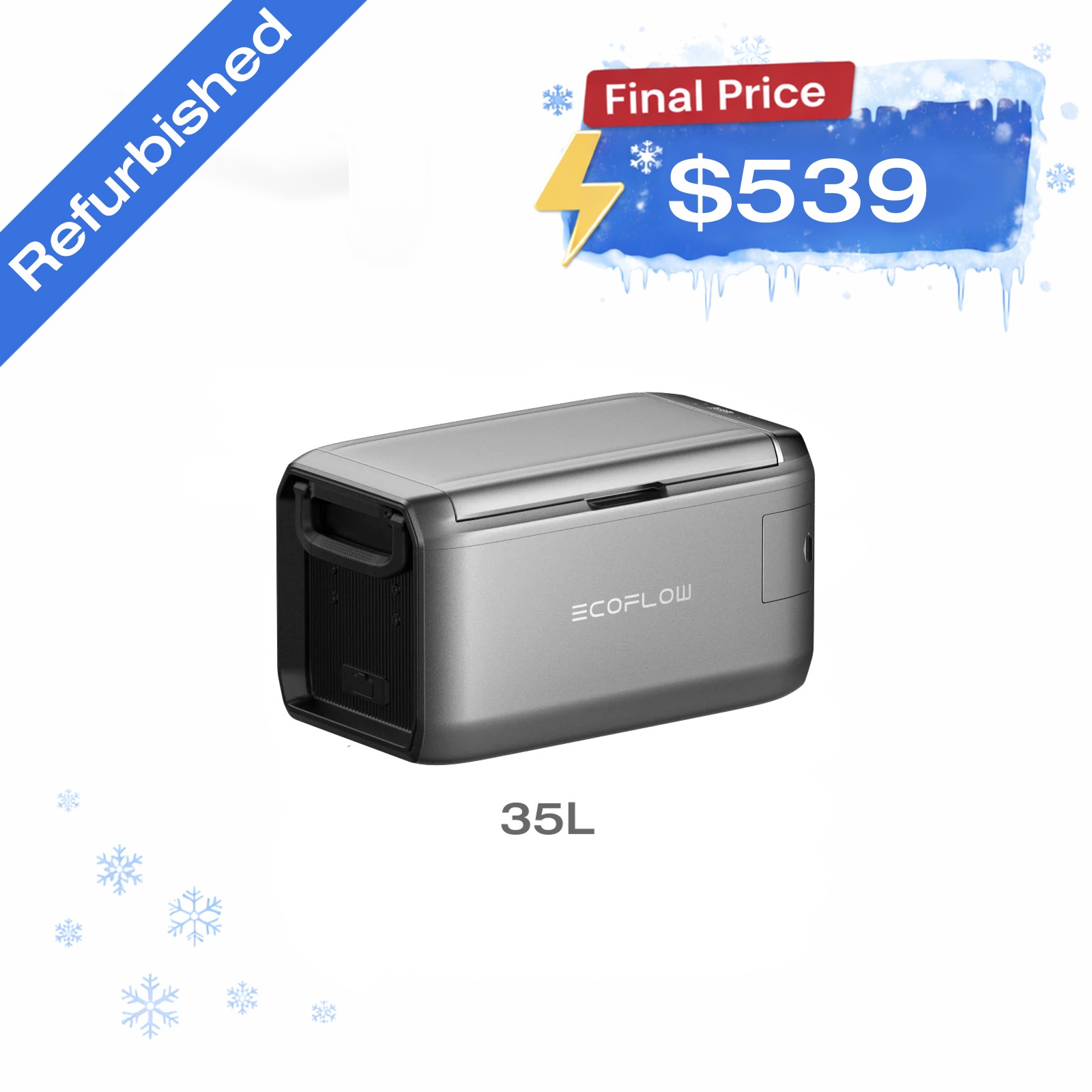 EcoFlow GLACIER Classic 35L Portable Fridge Freezer 43H Cooling Car Refrigerator