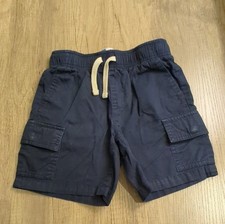 Old Navy Boys' Navy Blue Cargo Shorts S 6-7 100 Cotton Relaxed Fit Pockets