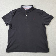 Tommy Hilfiger Polo Mens Medium Black Custom Fit Shirt