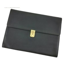 Bally Business Bag Logo Plate Black Gold leather BALLY Brand High Brand intage