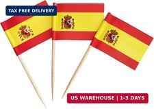 100 Pack Spain Flag Spanish Toothpick Flags, ...