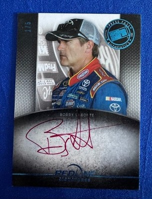 2012 Press Pass Redline Signatures Blue RSBL Bobby Labonte (1/5) (Red Ink)