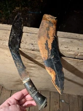 Vintage Kukri Gurkha Bolo Machete Knife with Sheath India 