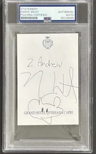 Kanye West Signed Autograph Capri Italy Hotel Stationary Bear Sketch PSA/DNA