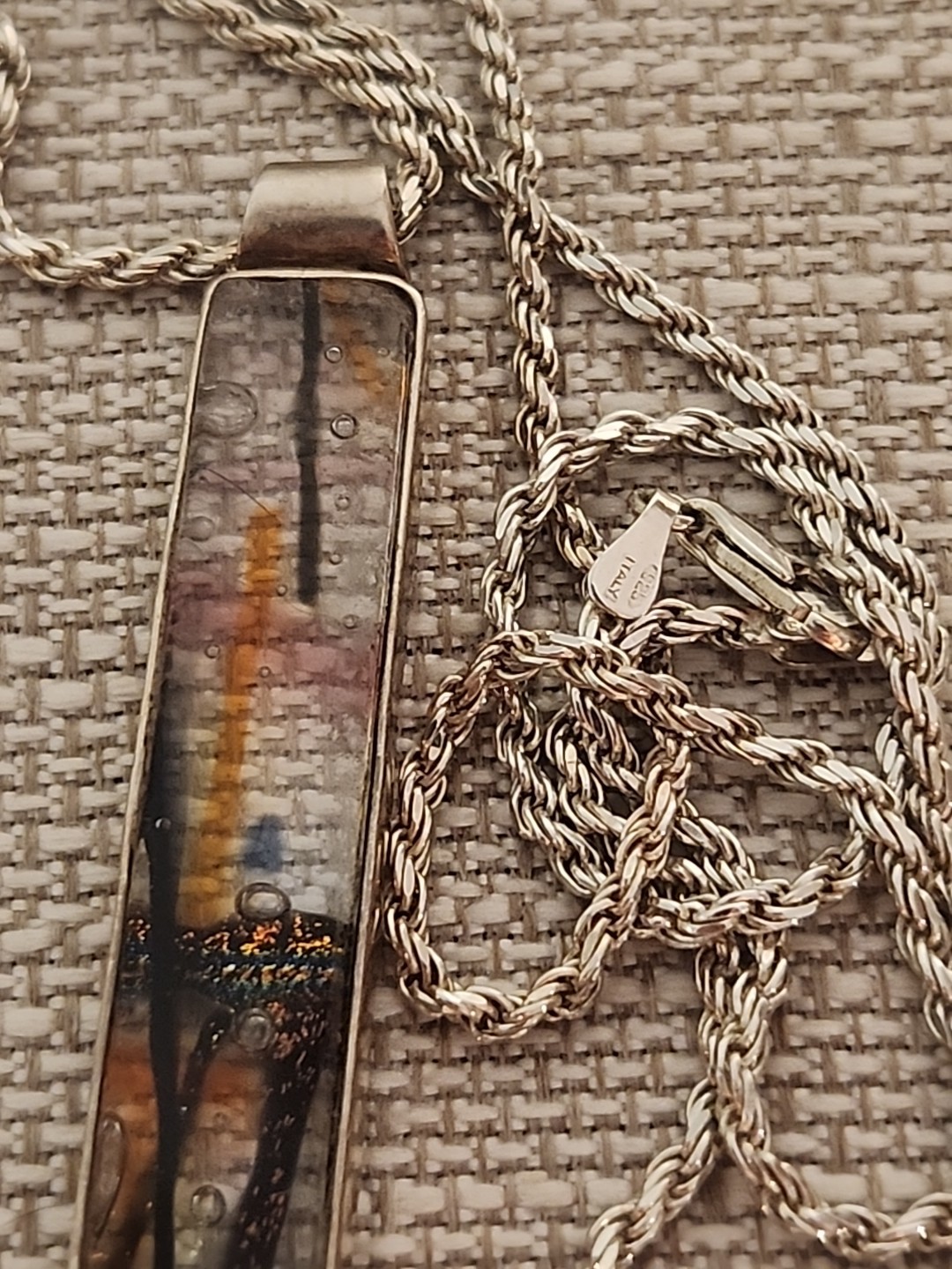 925 Sterling Silver Rope Rectangular Multi Color … - image 9