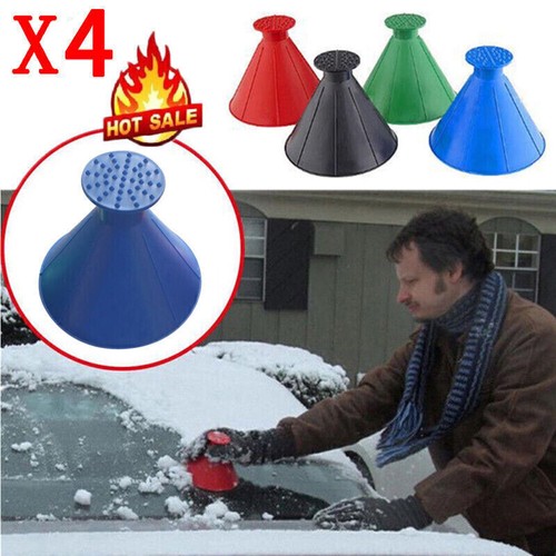 4x Raschietto Ghiaccio Auto Magic Raschietto Un Raschietto Ghiaccio Rotondo Parabrezza Auto Neve UK