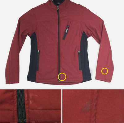 Polartec Mens Small (38 in Chest) Dark Red 'OPEN AIR' Zip Softshell Jacket