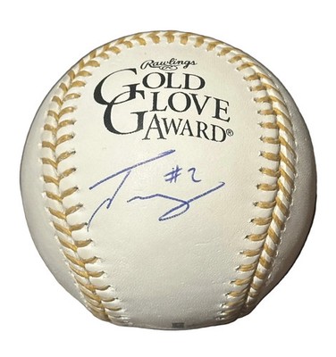 Javier Sanoja Autographed Gold Glove Award Baseball JSA COA Miami Marlins